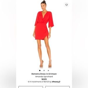 COPY - Amanda Uprichard Demetra Dress in Crimson